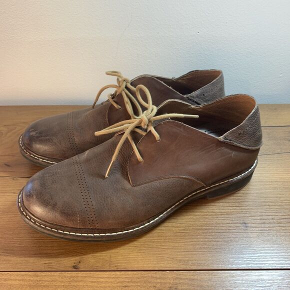 Olukai Walino Style 10257 Walino Men's Brown Leather Oxford Shoes Size 8.5 Wide - Picture 1 of 11